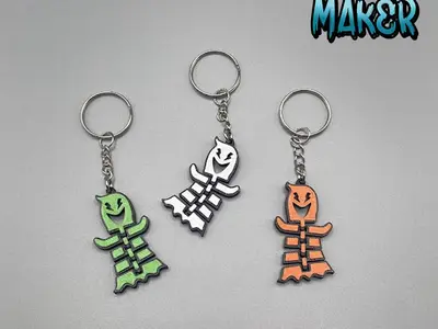 Flexi ghost keychain