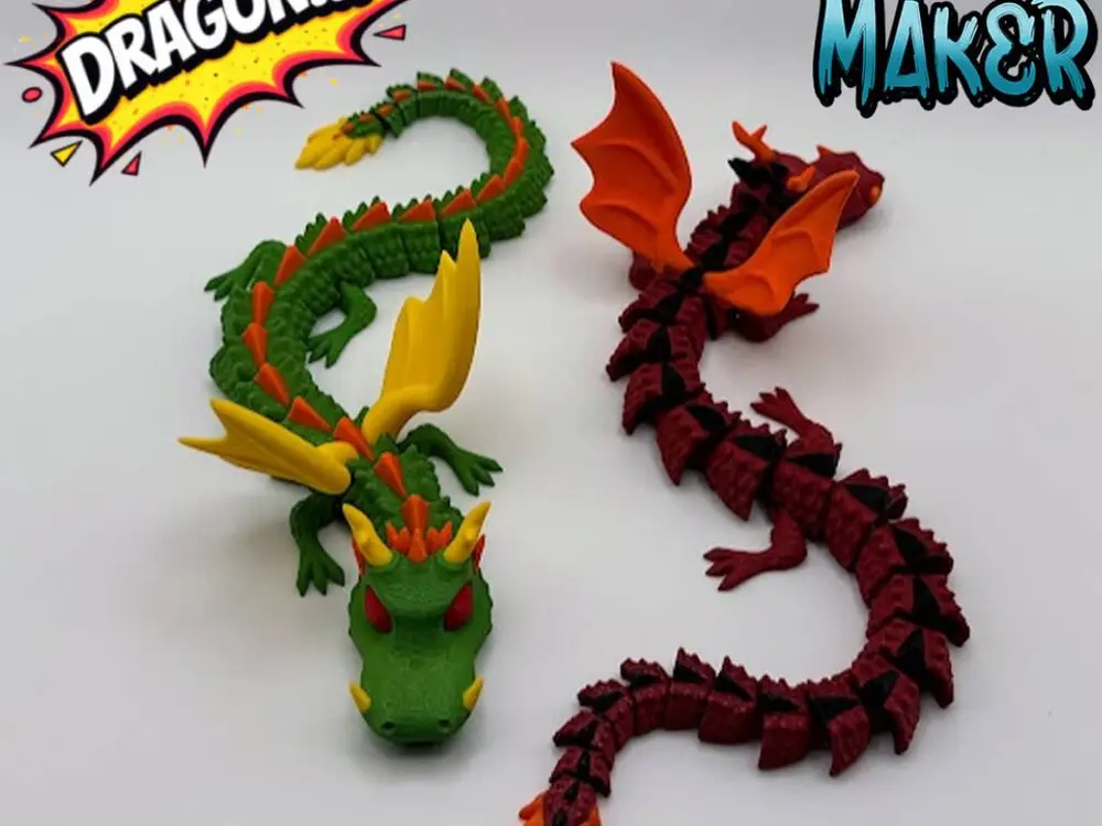 Flexi Dragon – Articulated Print-in-Place Dragon