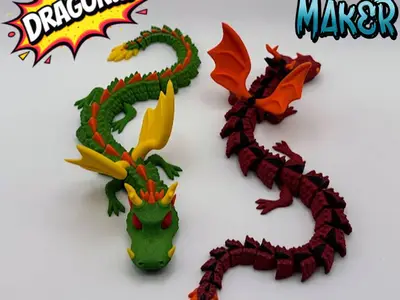 Flexi Dragon – Articulated Print-in-Place Dragon