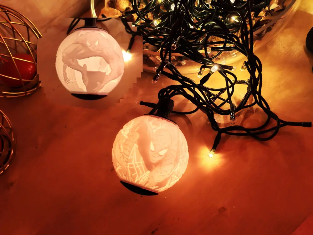 Spiderman Christmas Lithophane Ball