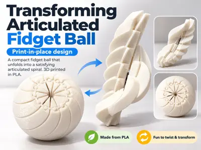 Transforming Articulated Fidget Ball – Print in Place