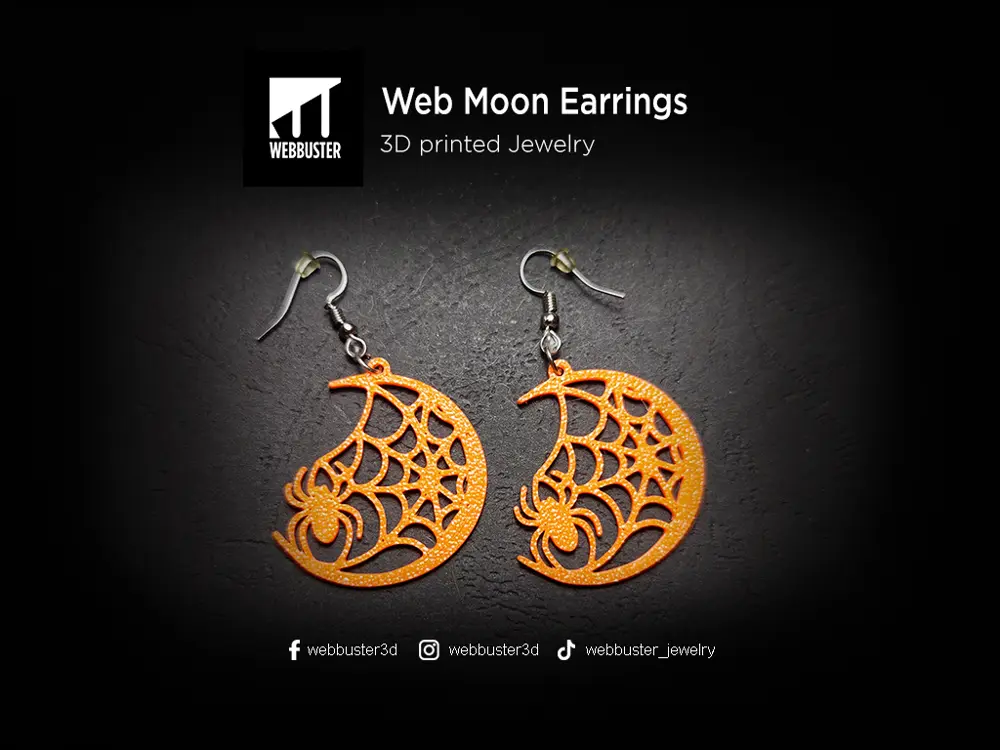 Web Moon - Halloween Earrings