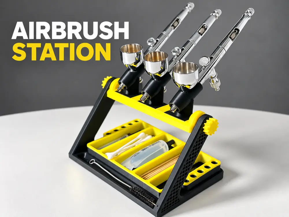 Airbrush Station – 3 Gun Holder & Tool Organizer