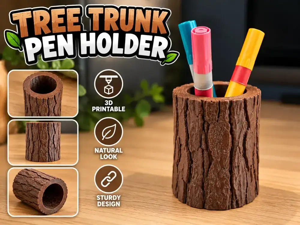 Tree Trunk Pen Holder