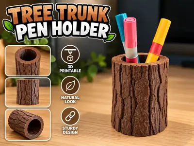 Tree Trunk Pen Holder