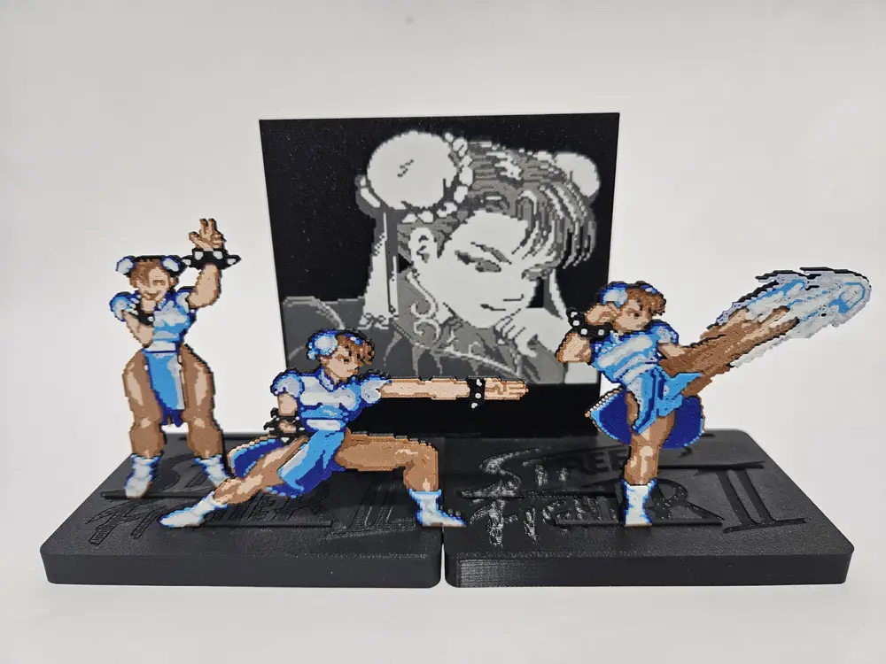 Chun-Li Street Fighter 2 Pixel Art Figure