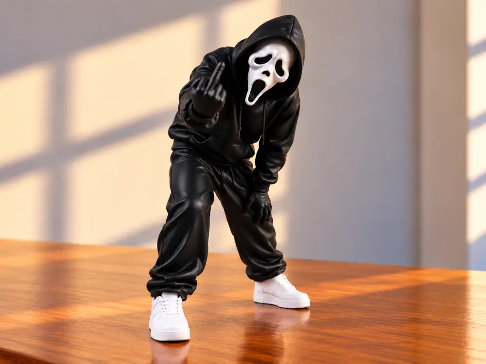 Ghostface Middle Finger Figurine