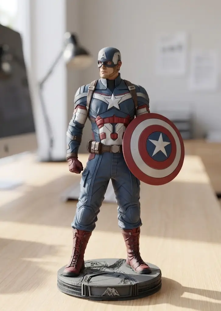 Captain America 3D Printable Figurine & Display Statue