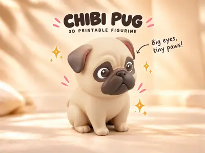 Cute Chibi Pug Miniature