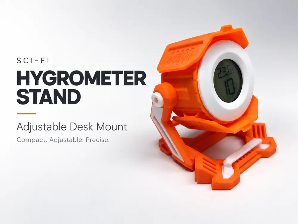 Sci-Fi Hygrometer Stand | Adjustable Desk Mount