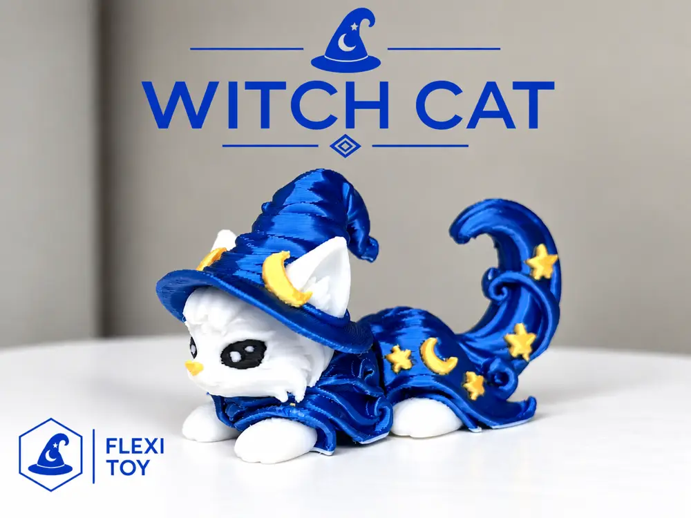 halloween witch cat-cat flexi articulated toy