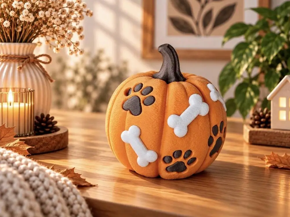 Halloween Paw & Bones Pumpkin