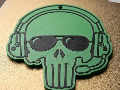 calavera con auriculares