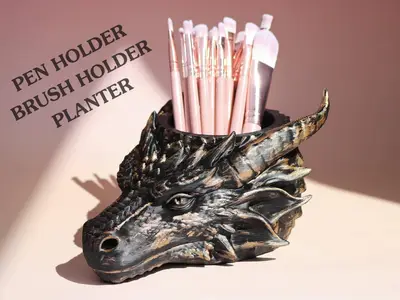Dragon Pen Holder / Planter / Bowl