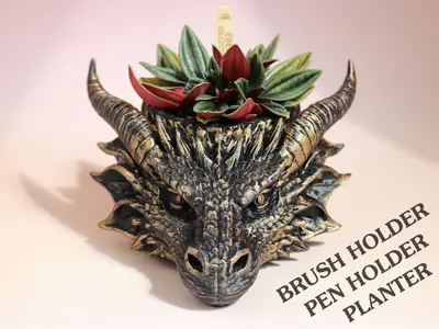 Dragon Head Planter / Pen Holder