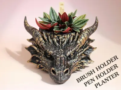 Dragon Head Planter / Pen Holder