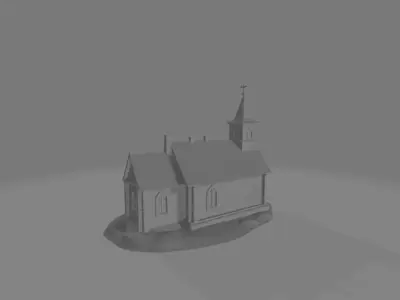 Bombarded Polish Wooden Church - AI Generated