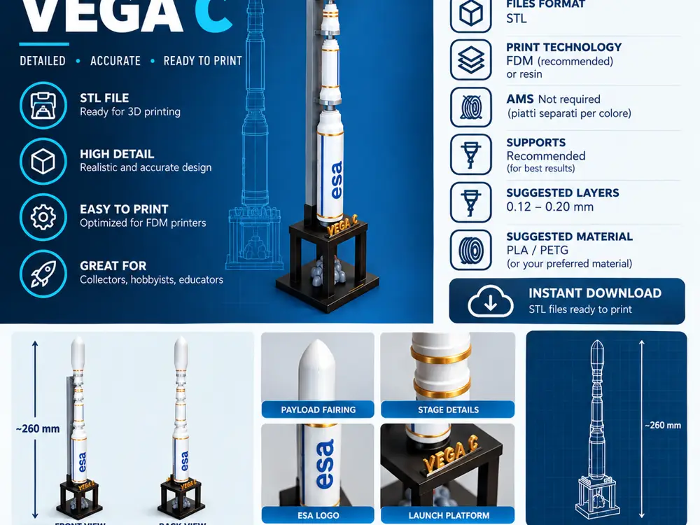 Vega C Rocket Model - 1:144
