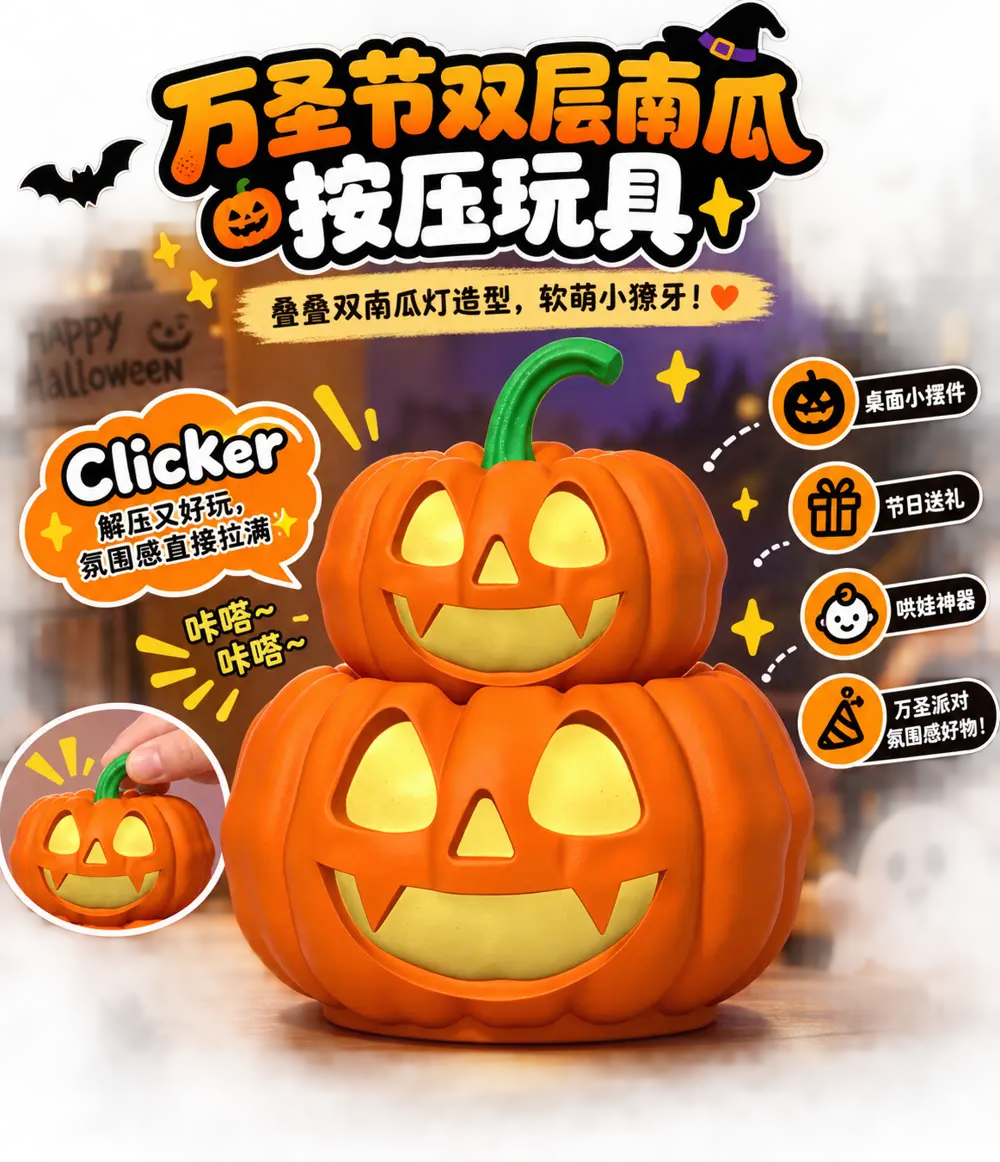 万圣节南瓜按压玩具