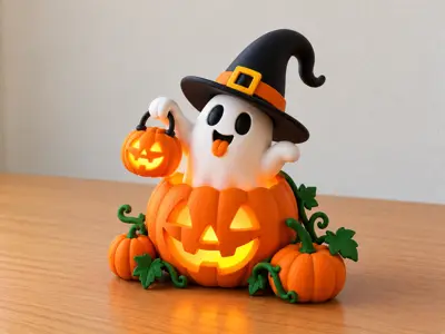 Cute Spooky Pumpkin Ghost