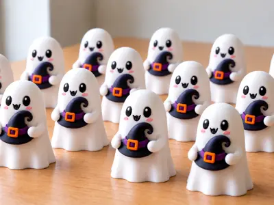 Ghost with Witch Hat Halloween Decoration