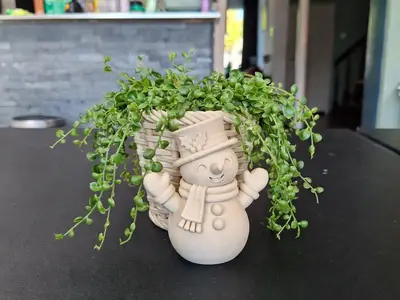 Happy Snowman Planter