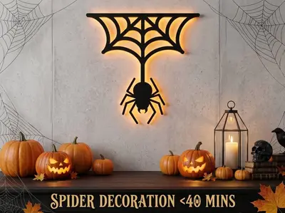 Hanging Spider Web Halloween Wall Art