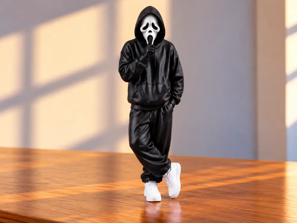 Halloween Ghostface Shh Pose Figurine