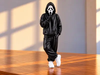 Halloween Ghostface Shh Pose Figurine