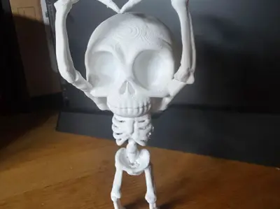 Chill Skeleton with Heart Hands