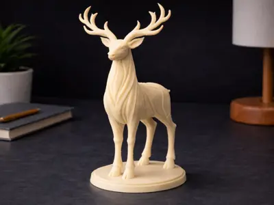 Elegant Stylized Deer Sculpture