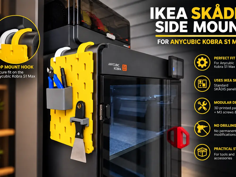 Anycubic Kobra S1 Max – IKEA SKÅDIS Side Mount