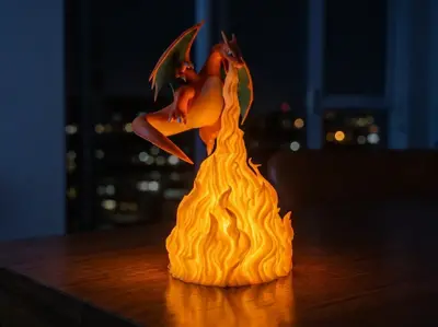 Charizard Inspired Dragon Lamp