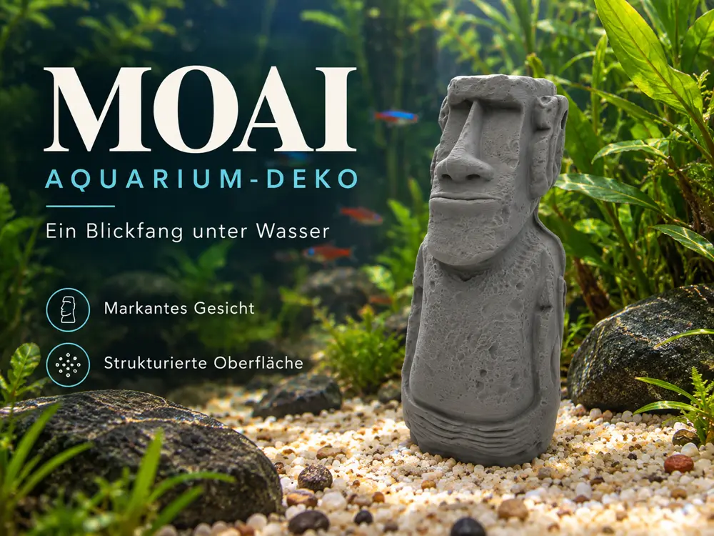 Moai-Statue – Mystische Aquarium-Deko