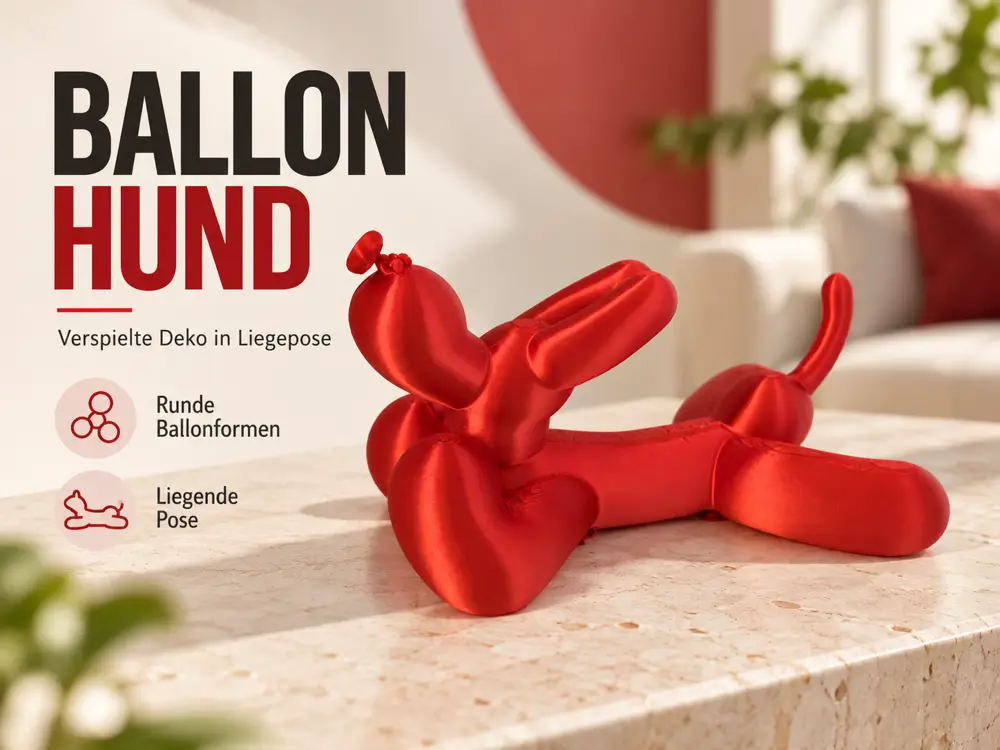 Liegender Ballonhund – moderne Dekofigur