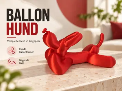 Liegender Ballonhund – moderne Dekofigur
