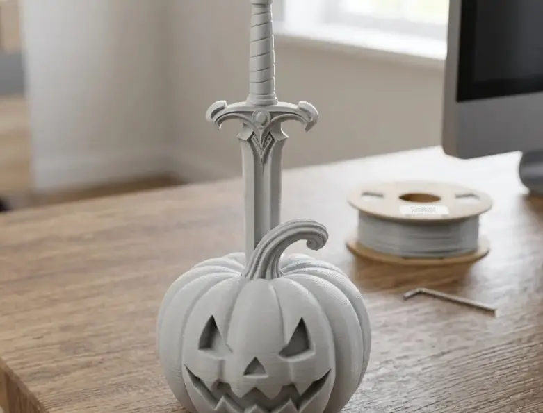 Excalibur clavada en una calabaza