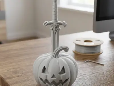 Excalibur clavada en una calabaza