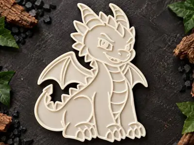 Dibujo para colorear de dragón sentado