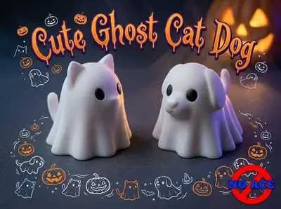 😻👻🐶Cute Ghost Cat & Dog🐶👻😻