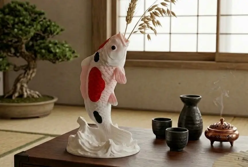 Koi Fish Vase – Japanese Style Dried Flower Decor