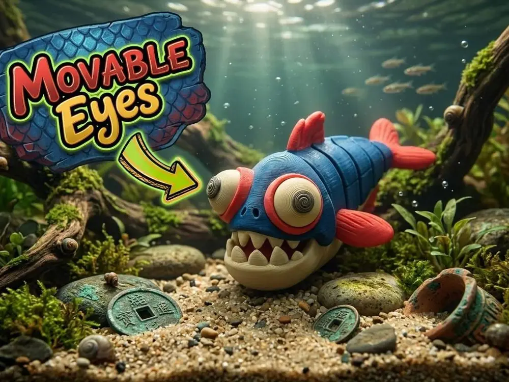 Flexi Piranha Toy – Moving Eyes & Jaw