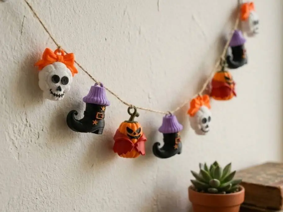 Halloween Garland Set - Whimsical Witch Boot Decor