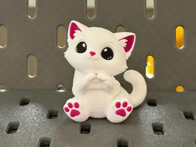 Puppy Cat with Paw Heart