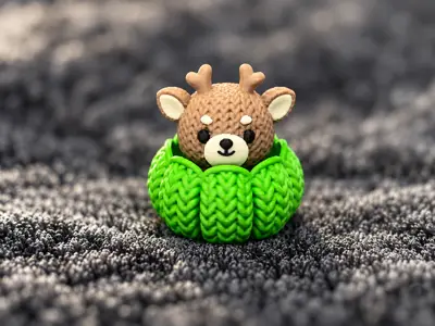 Crochet Deer Press Fidget Clicker