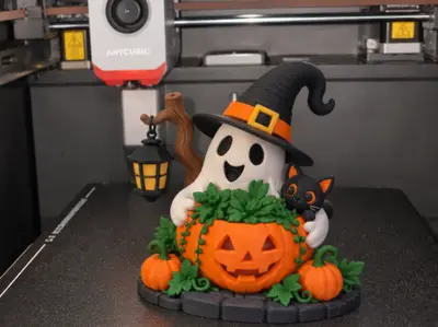 Haunted Pumpkin Ghost Witch Cat Lantern