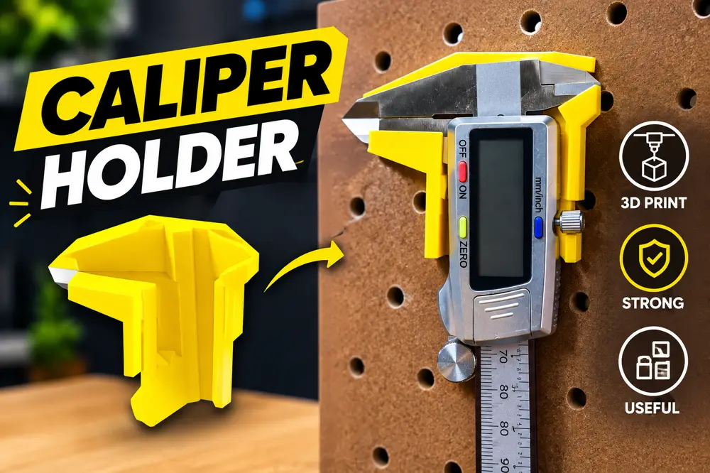 Skadis Pegboard Caliper Holder – 3D Printable Tool Organizer