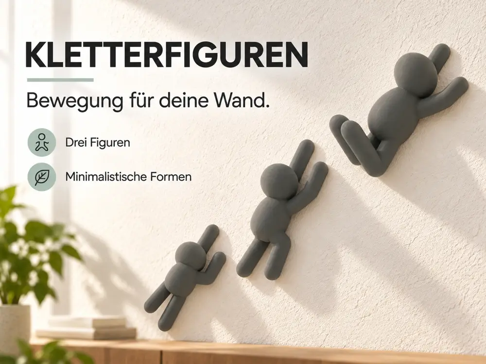Kletterfiguren – moderne Wanddeko im Dreier-Set