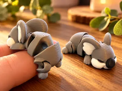 Flexi Sleepy Koala, Cute Articulated Animal, Print-in-Place