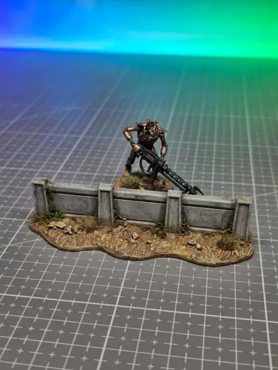 Concrete Low Wall - Grimdark Wargame Terrain